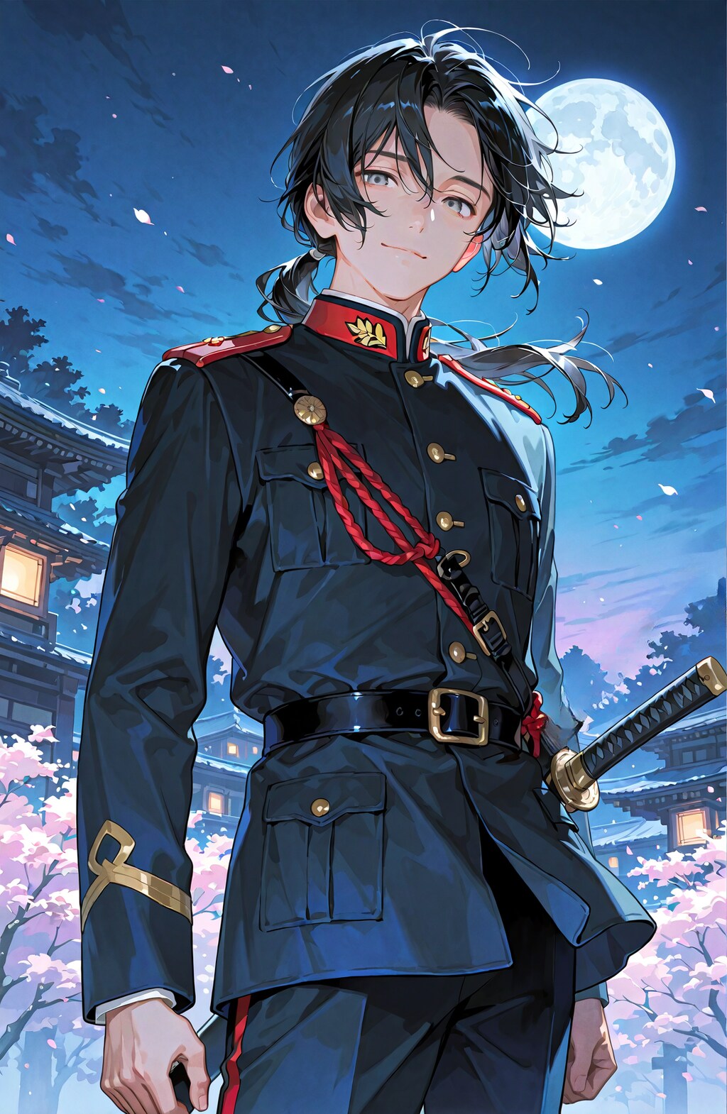 花風に洋装剣士