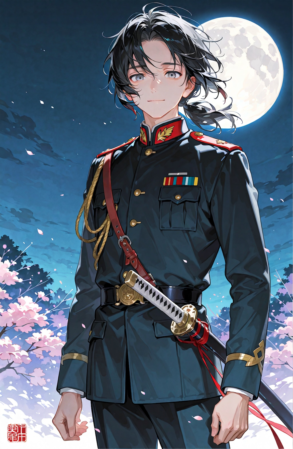 花風に洋装剣士