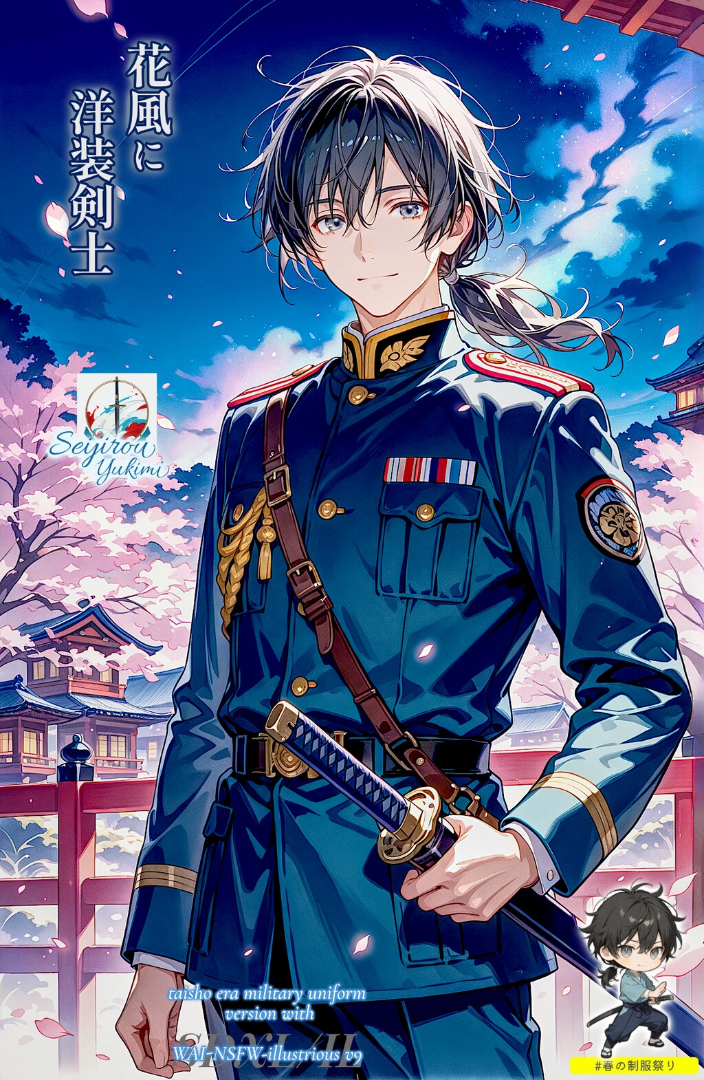 花風に洋装剣士