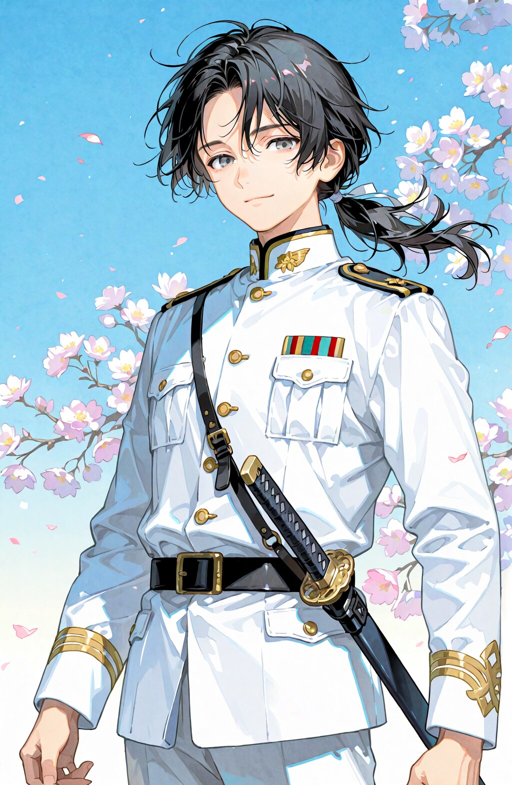 花風に洋装剣士