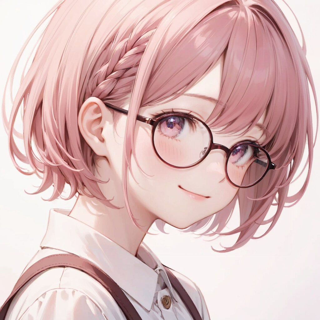 たまの眼鏡三つ編み