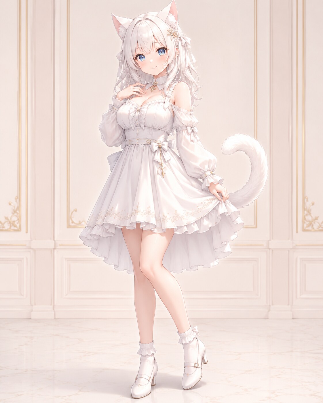 白い子猫の擬人化
