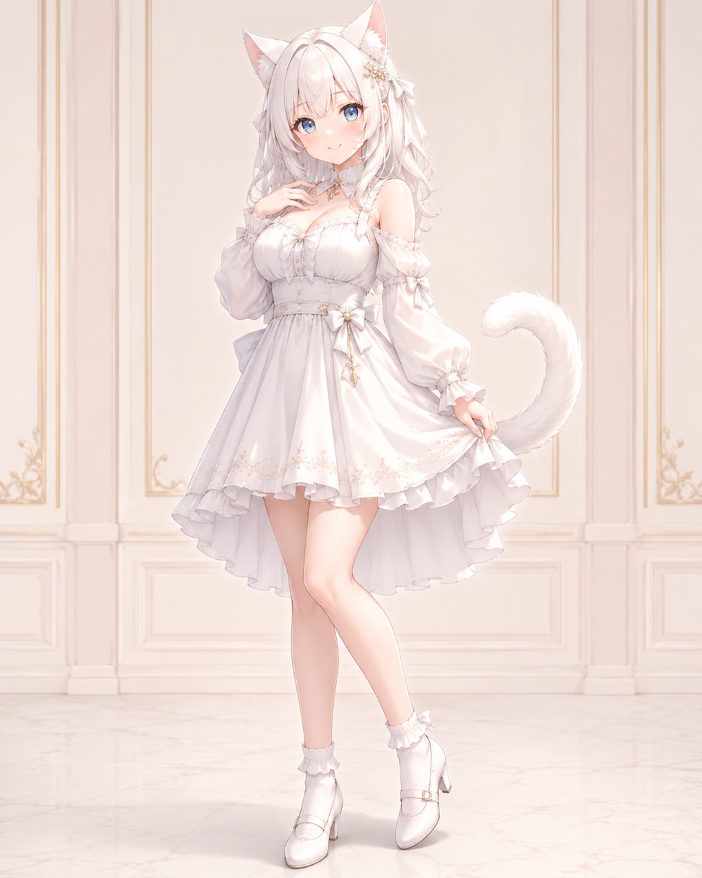 白い子猫の擬人化
