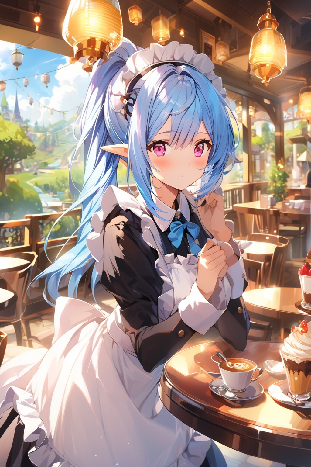 青髪のメイドさん