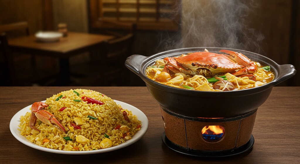 深夜食堂のカニ料理セット