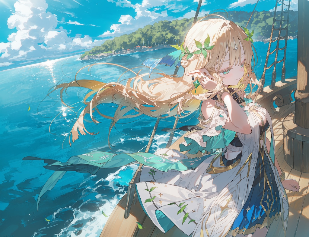 船の上のエルフさん