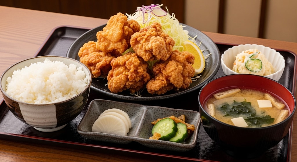摩訶不思議食堂の唐揚げ膳