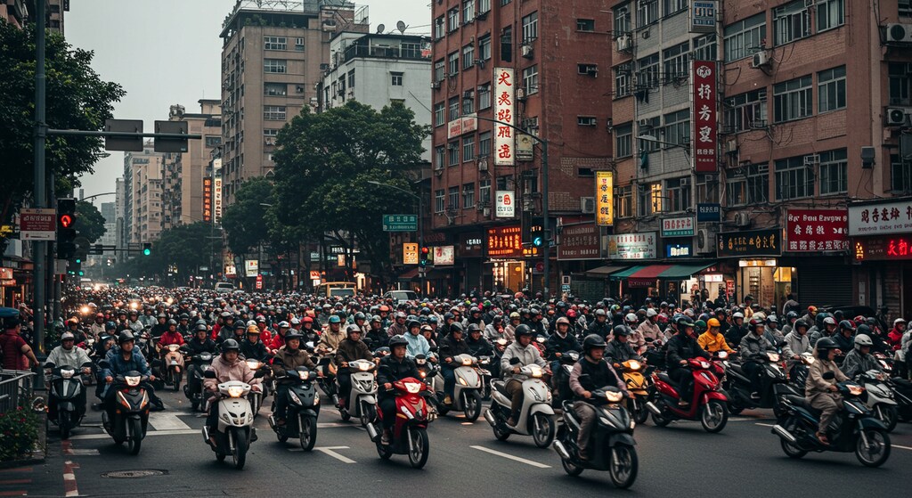 台北の通勤ラッシュ