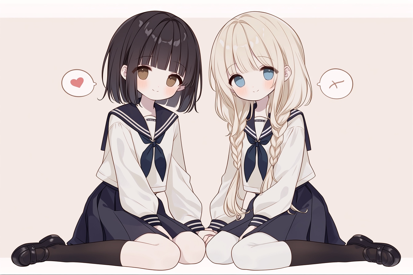 二人のJK270 | の人気AIイラスト・グラビア