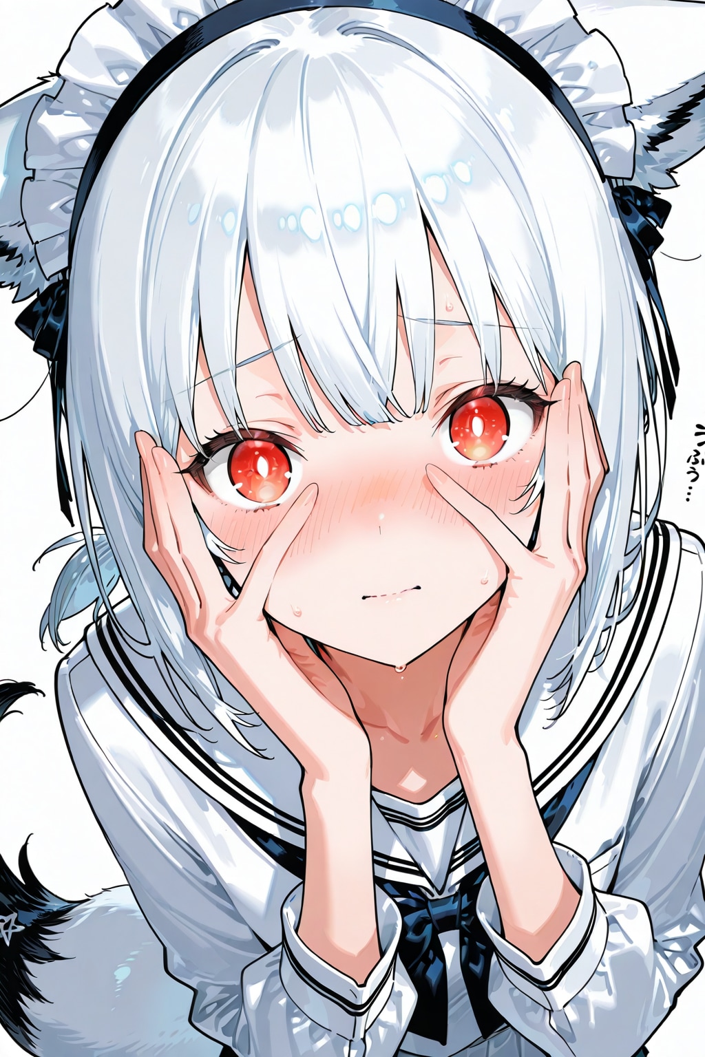 照れ顔