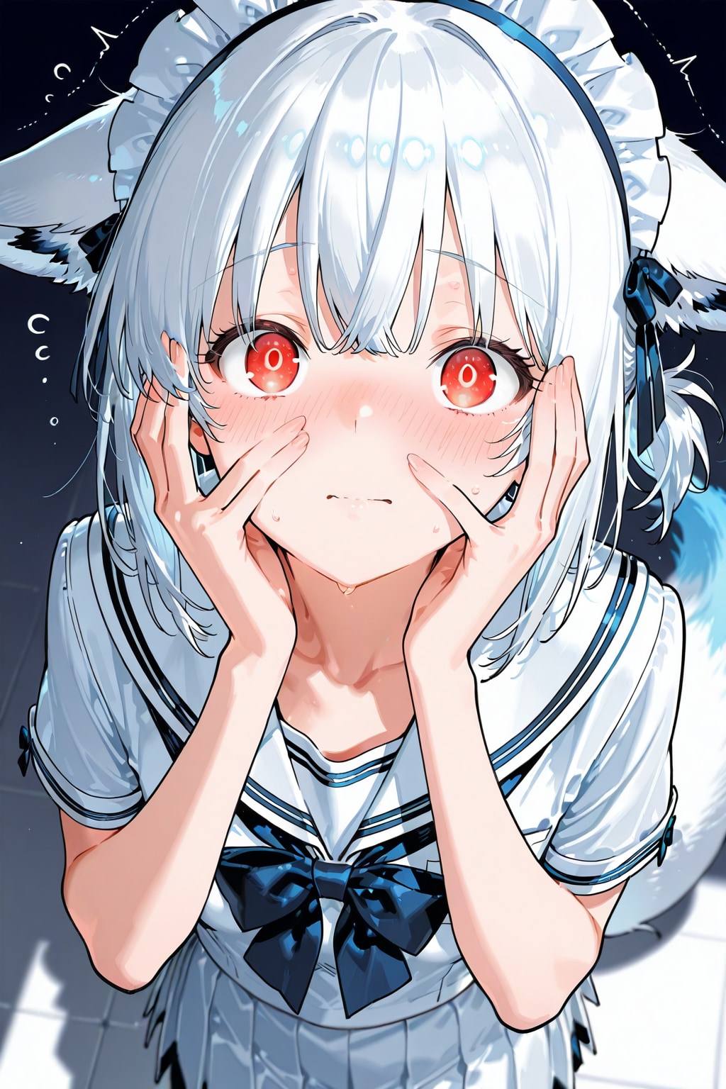 照れ顔