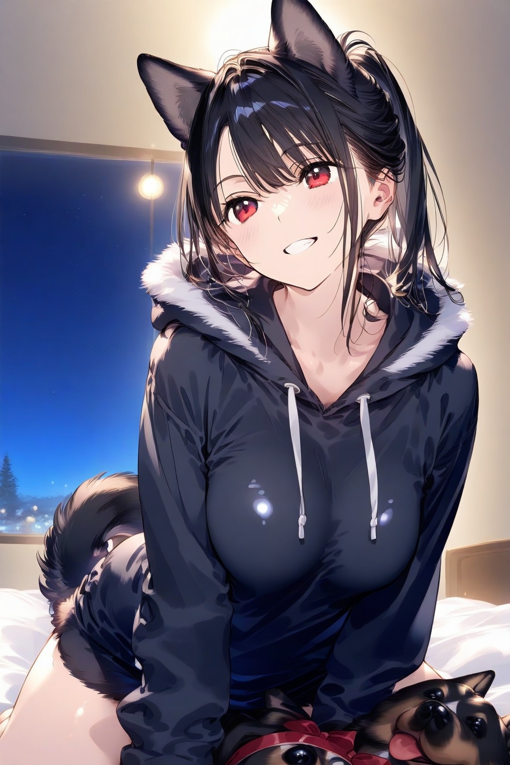 犬耳トキヒメ(黒柴犬コス＆パーカー)