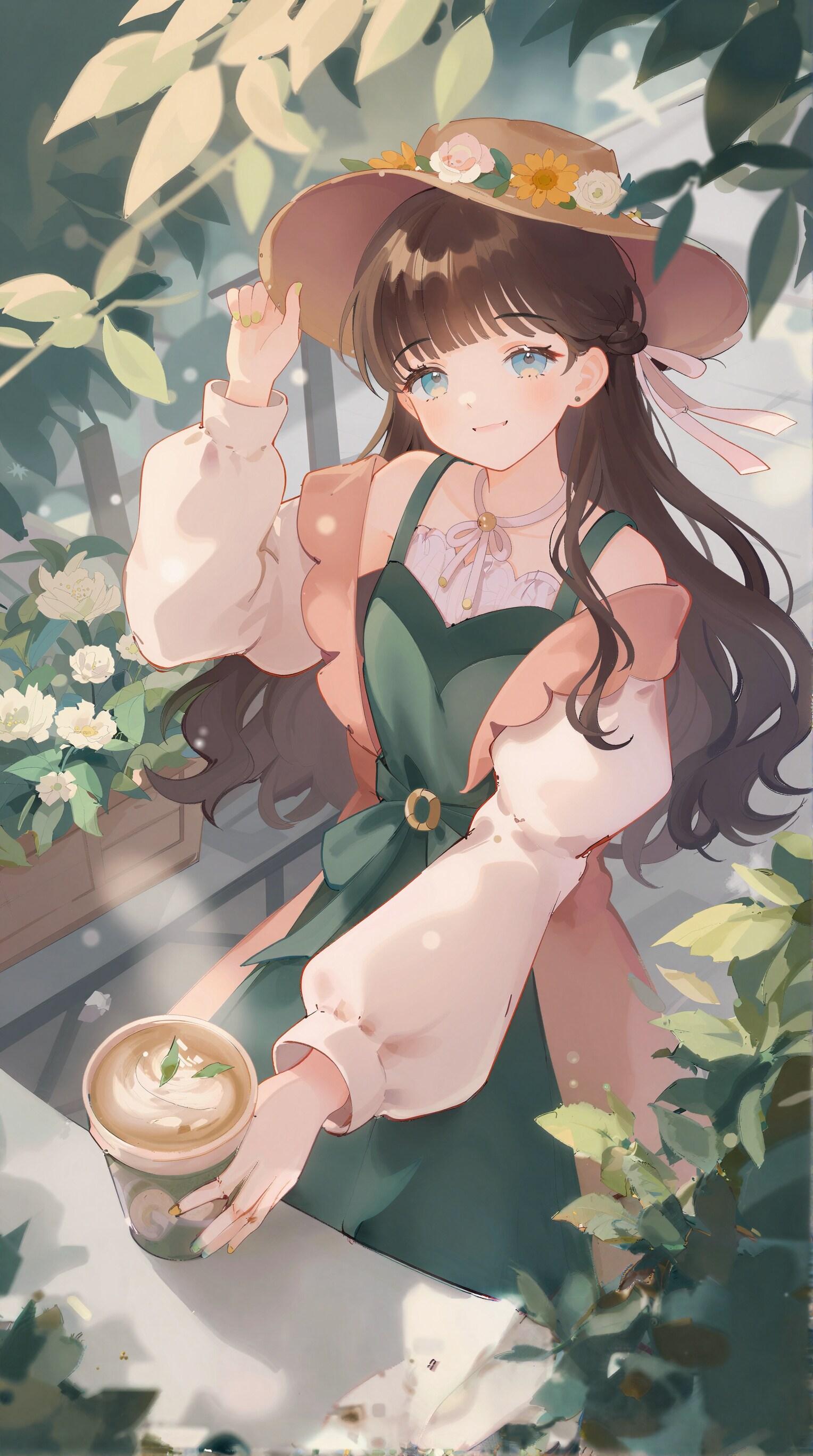 花冠とカフェラテ