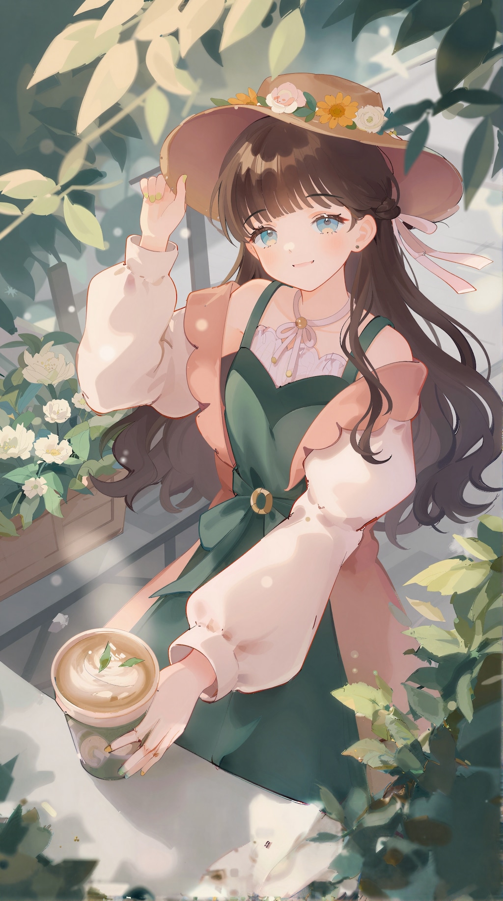 花冠とカフェラテ