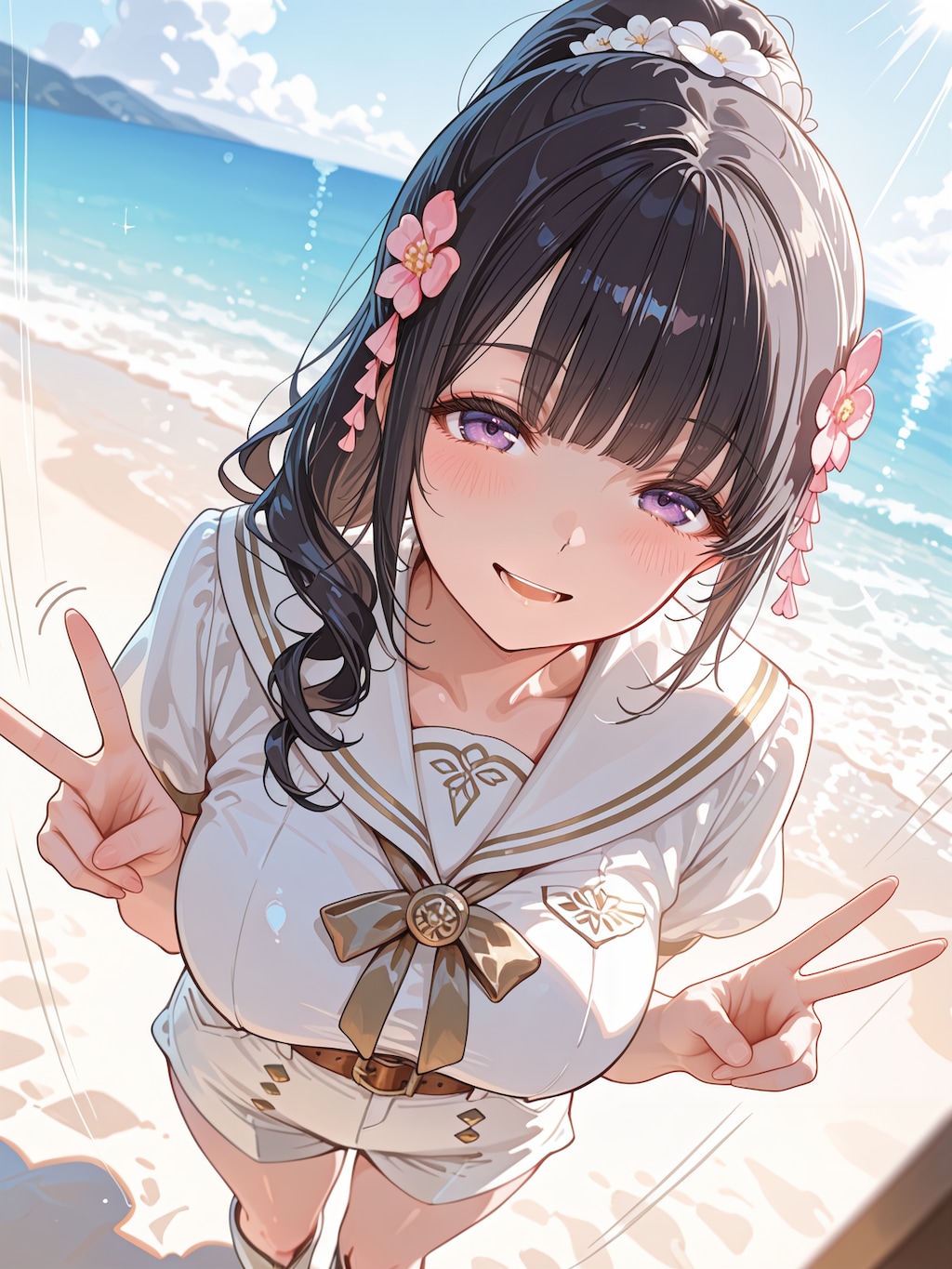 夏の波音と一緒にピース