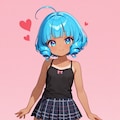 青髪の褐色女の子 2枚目