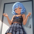 青髪の褐色女の子 3枚目