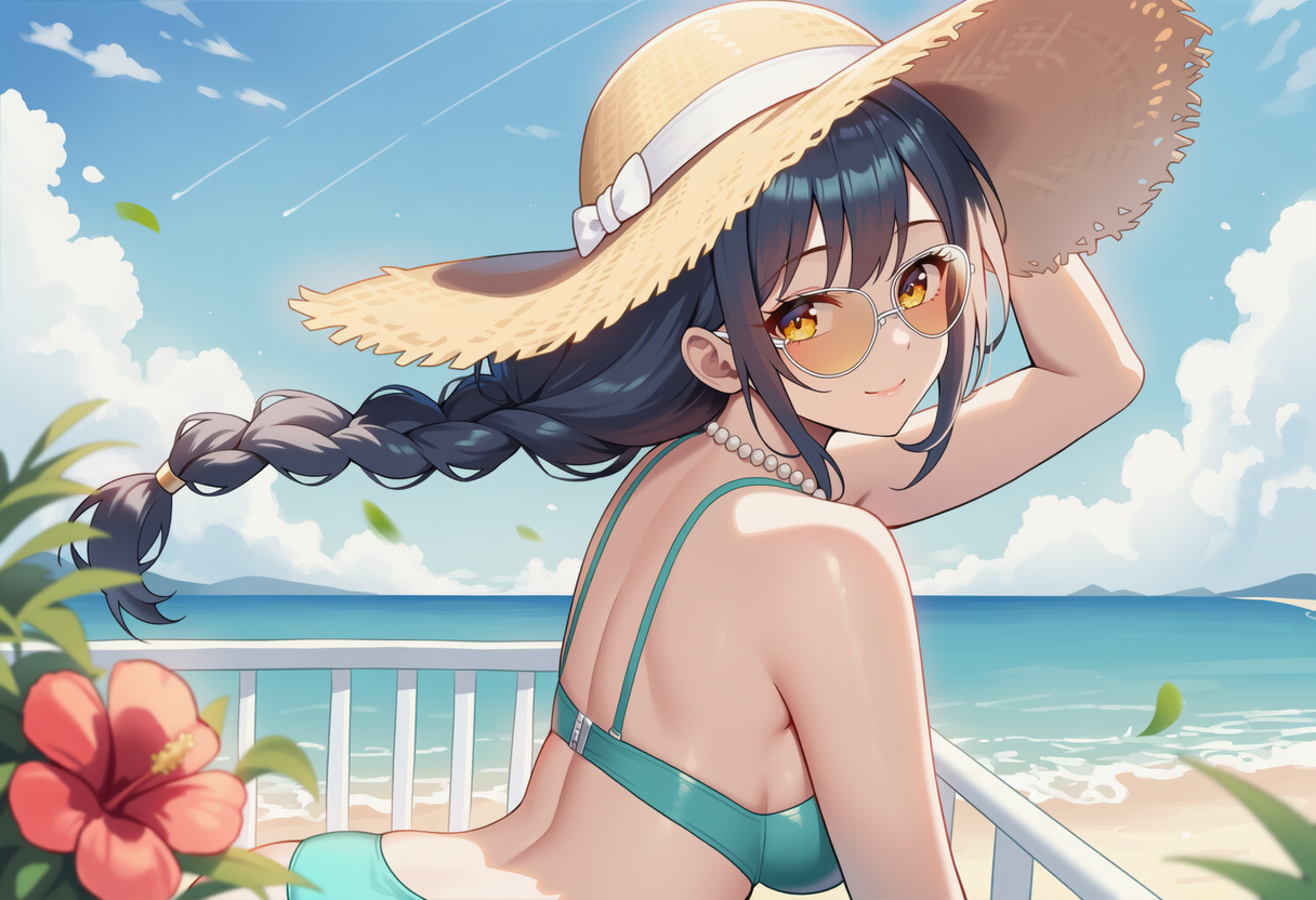 水色ビキニ