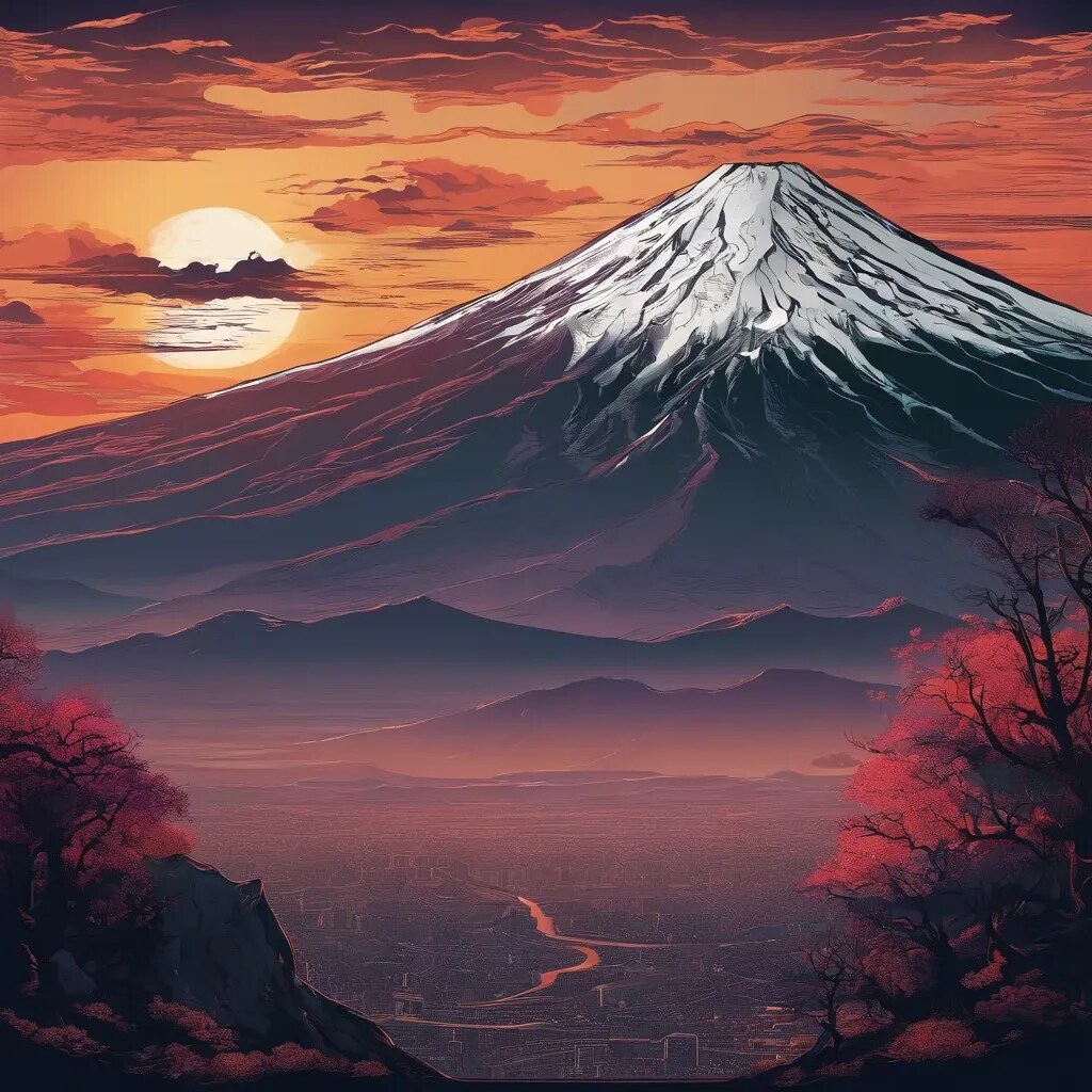 夕焼けに染まる
