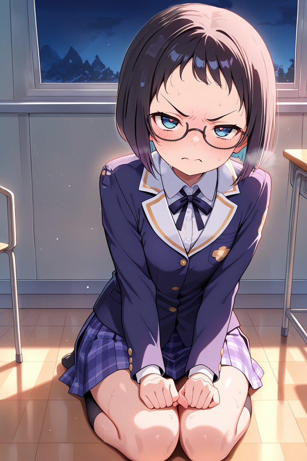 メガネ女子　制服 | の人気AIイラスト・グラビア