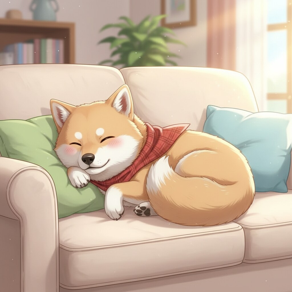 ソファーで寝るわんこ🐶