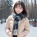 雪景色と女性 2 3枚目