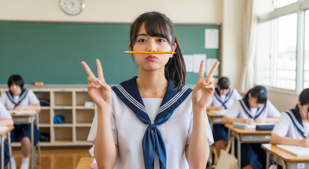 えんぴつ挟みチャレンジ