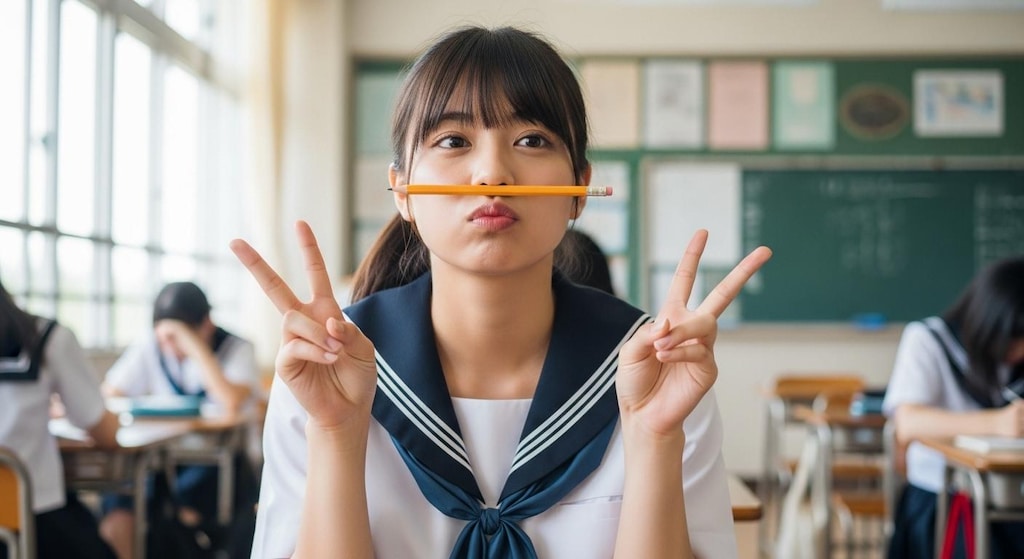 えんぴつ挟みチャレンジ