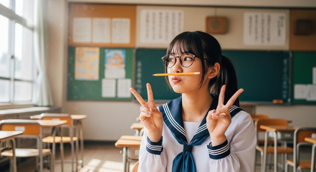 えんぴつ挟みチャレンジ