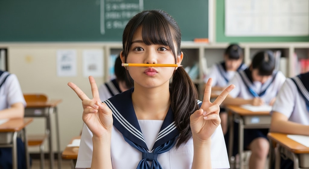 えんぴつ挟みチャレンジ