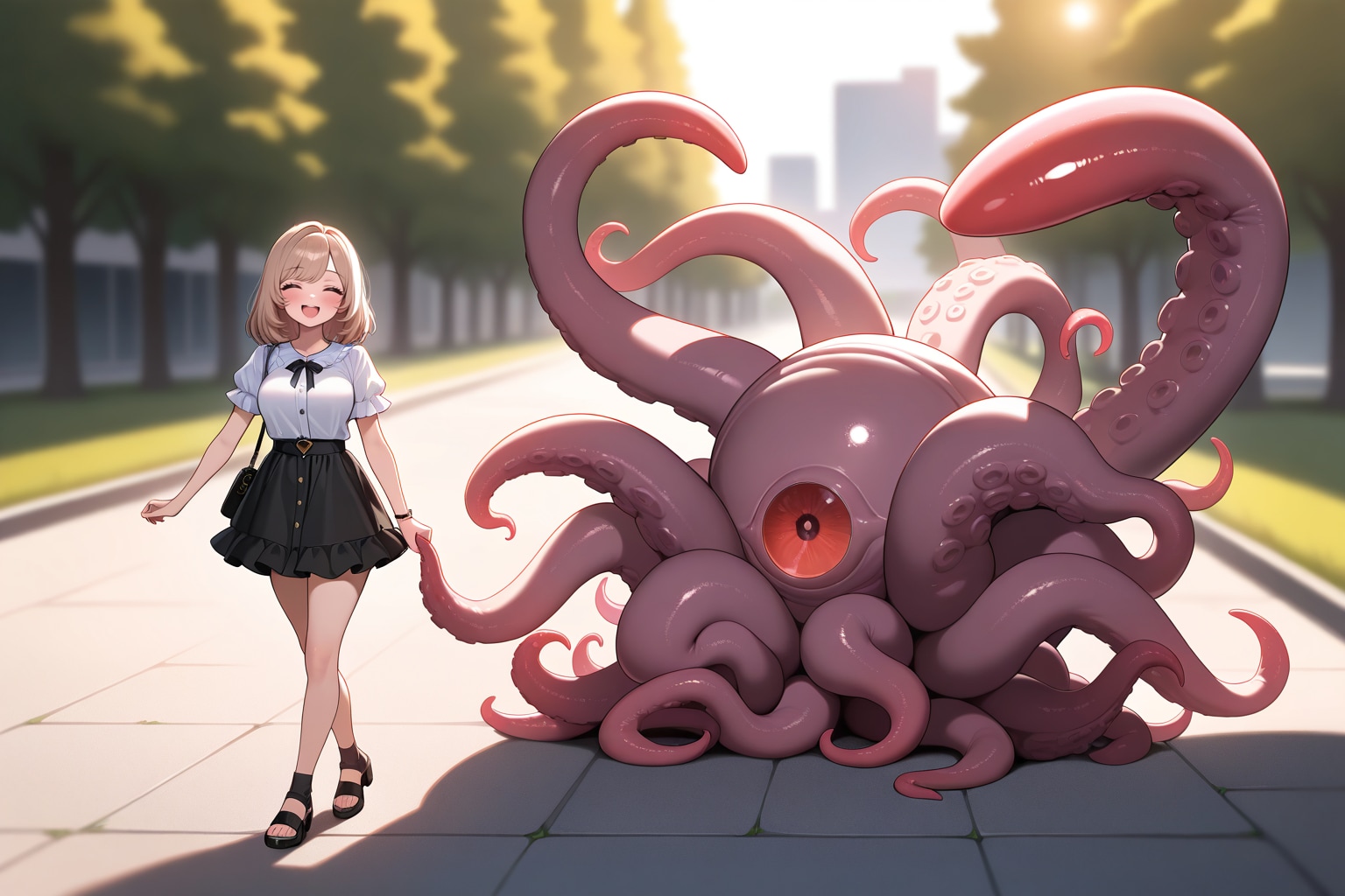 触手生物とお散歩 | の人気AIイラスト・グラビア