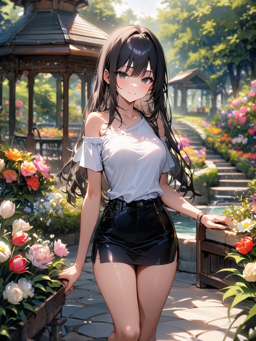 《肩だしTシャツ》Halter Shoulder T-shirt