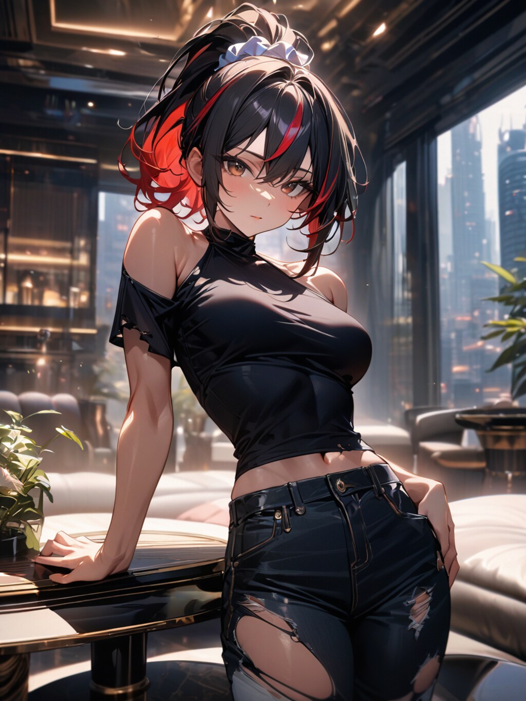 《肩だしTシャツ》Halter Shoulder T-shirt