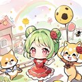 緑髪ちゃんと犬 2枚目