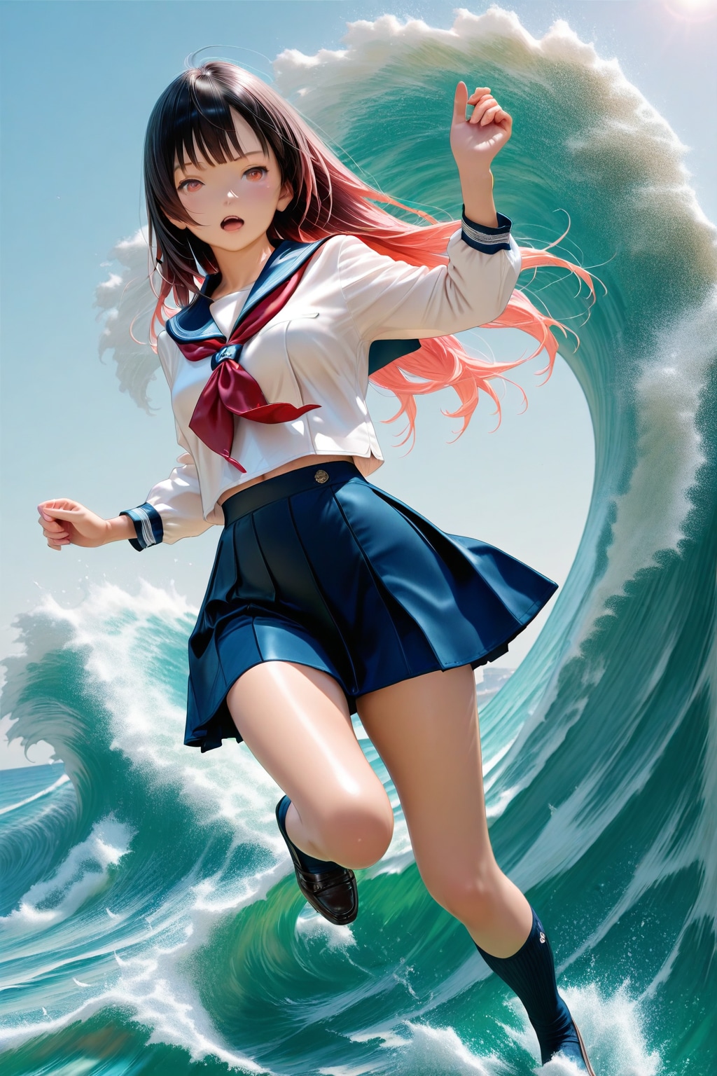 いきなり大波が・・ | の人気AIイラスト・グラビア