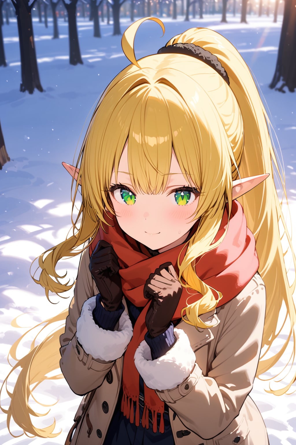 現代冬服エルフ | の人気AIイラスト・グラビア