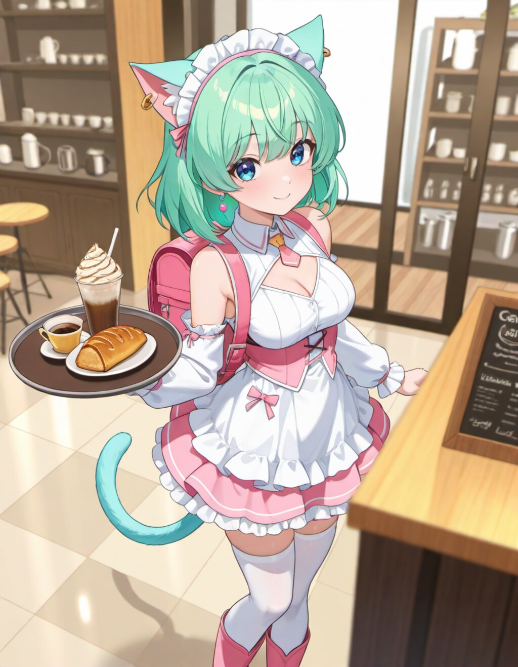 今日もスマイルお届け！カフェの看板アルバイト