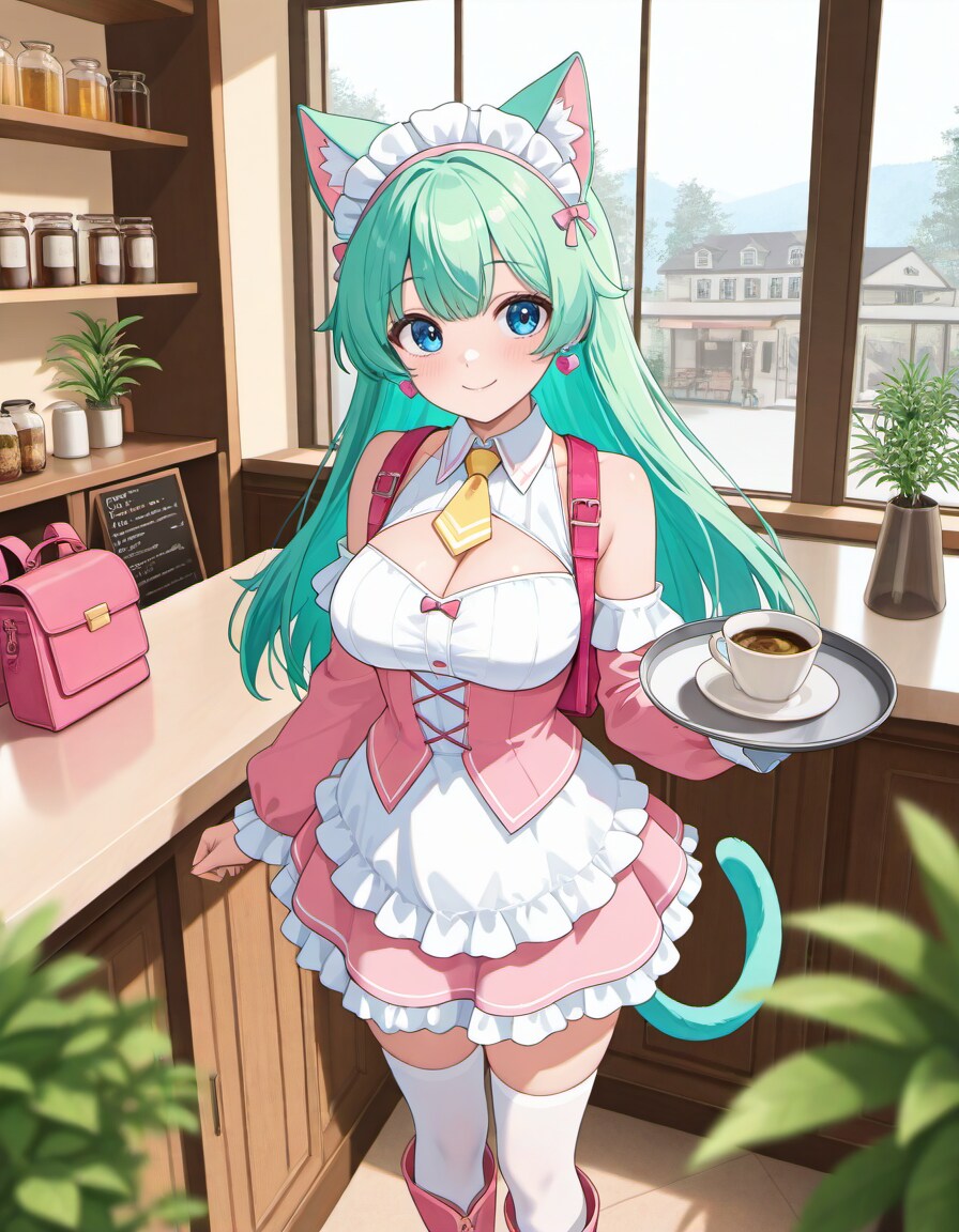 今日もスマイルお届け！カフェの看板アルバイト | の人気AIイラスト・グラビア