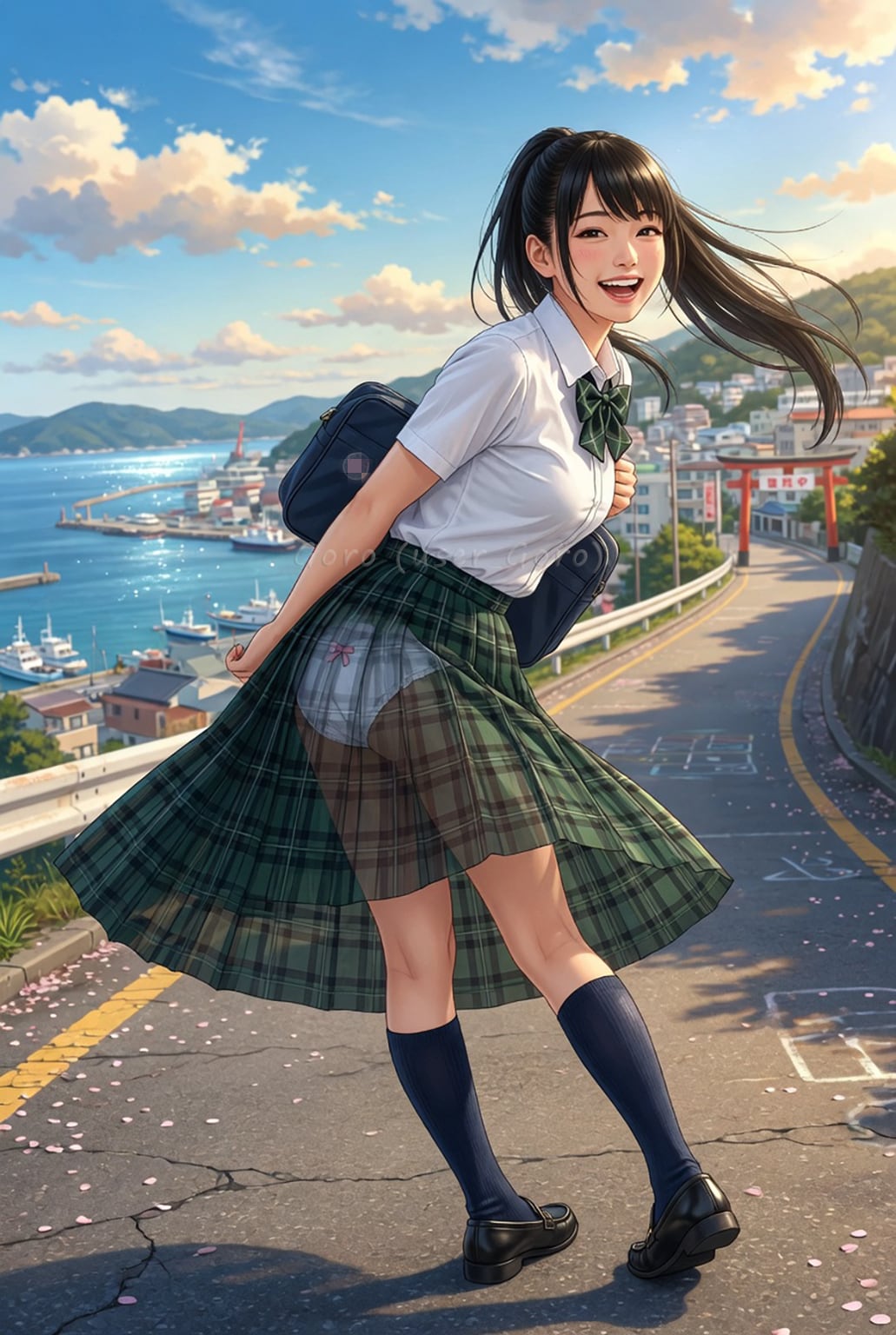 透き通る通学の朝(イラスト版)