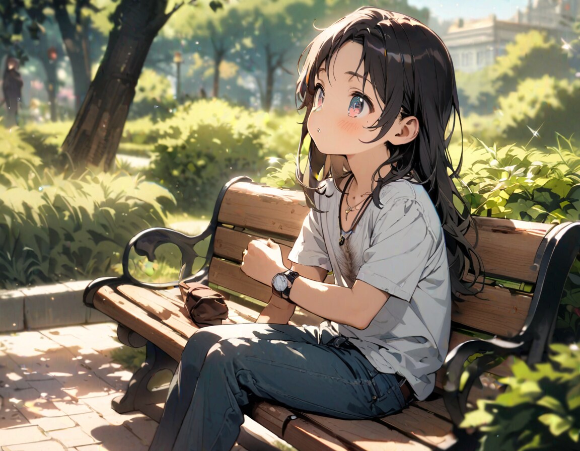 ベンチに座る男