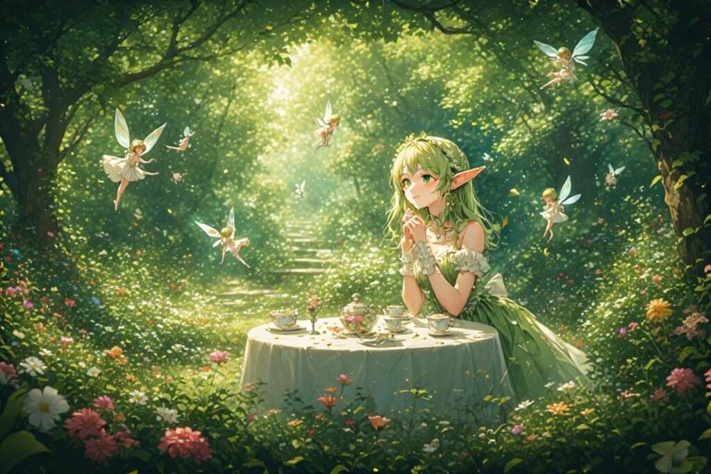 茶会で妖精の舞