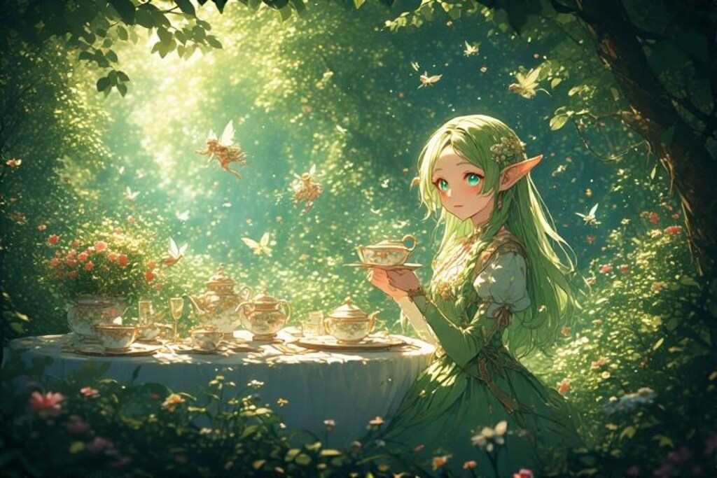 茶会で妖精の舞