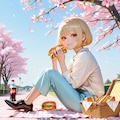 桜の木の下で 2枚目