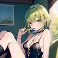 緑髪娘（712） 5枚目