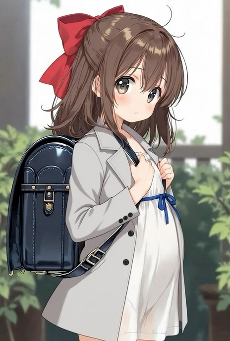 妊娠6ヶ月 ◯S 終業式帰り | の人気AIイラスト・グラビア