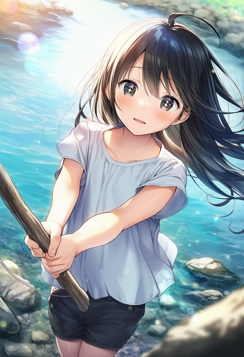 女子高生のソロキャンプ　釣り
