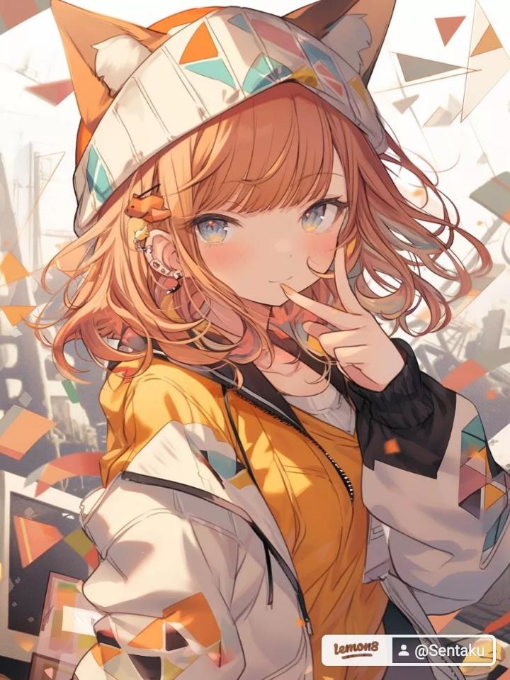 オレンジで猫耳🍊