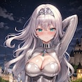 銀髪ロングラバーフェチプリンセスちゃん深夜の野外羞恥プレイ 2枚目