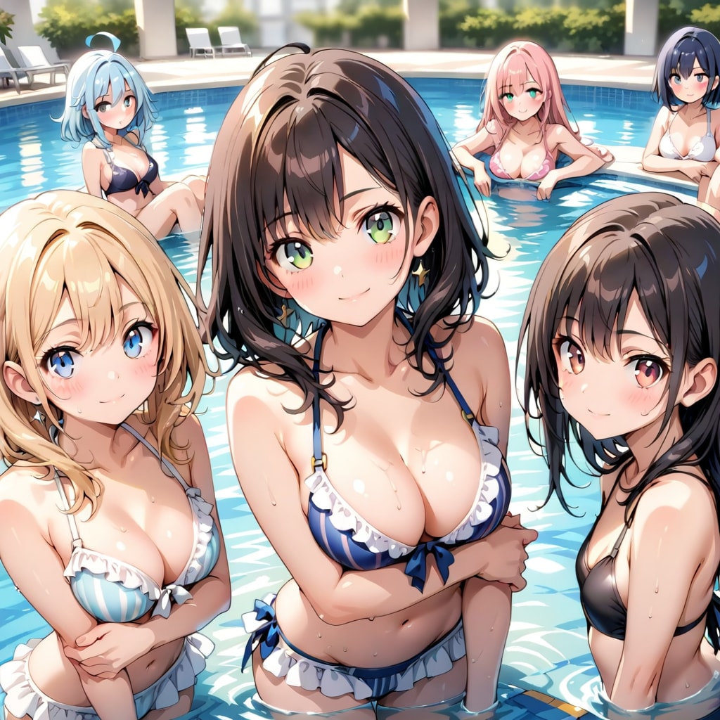 アニメでありがちなプールシーン