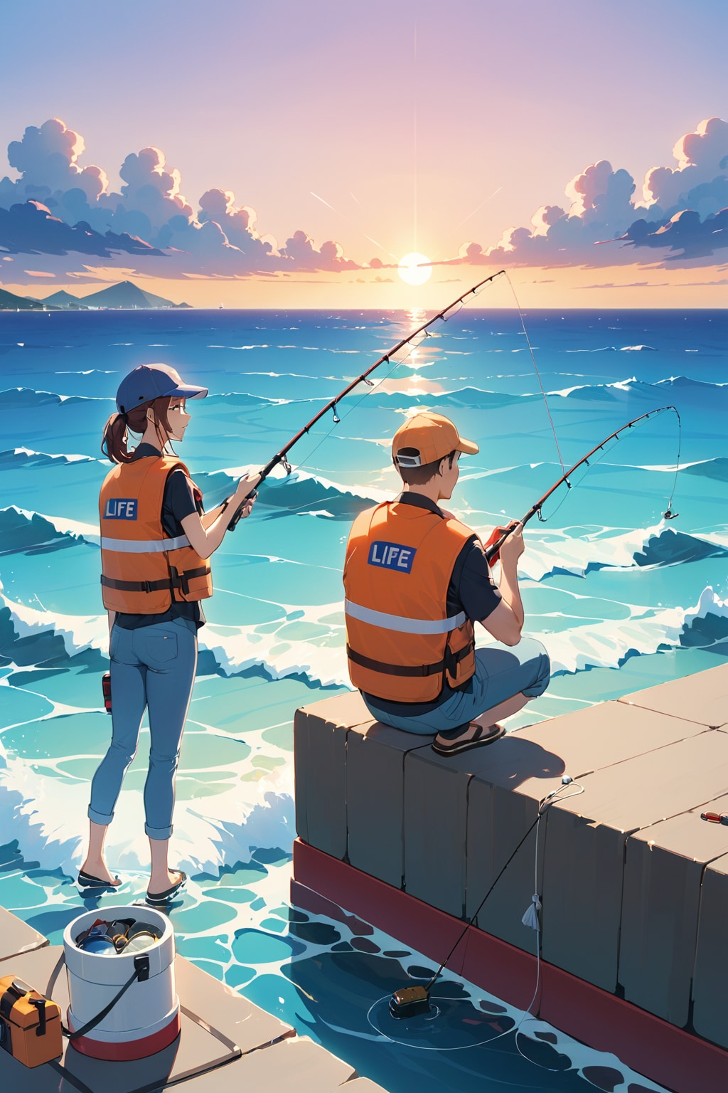 堤防釣り | の人気AIイラスト・グラビア